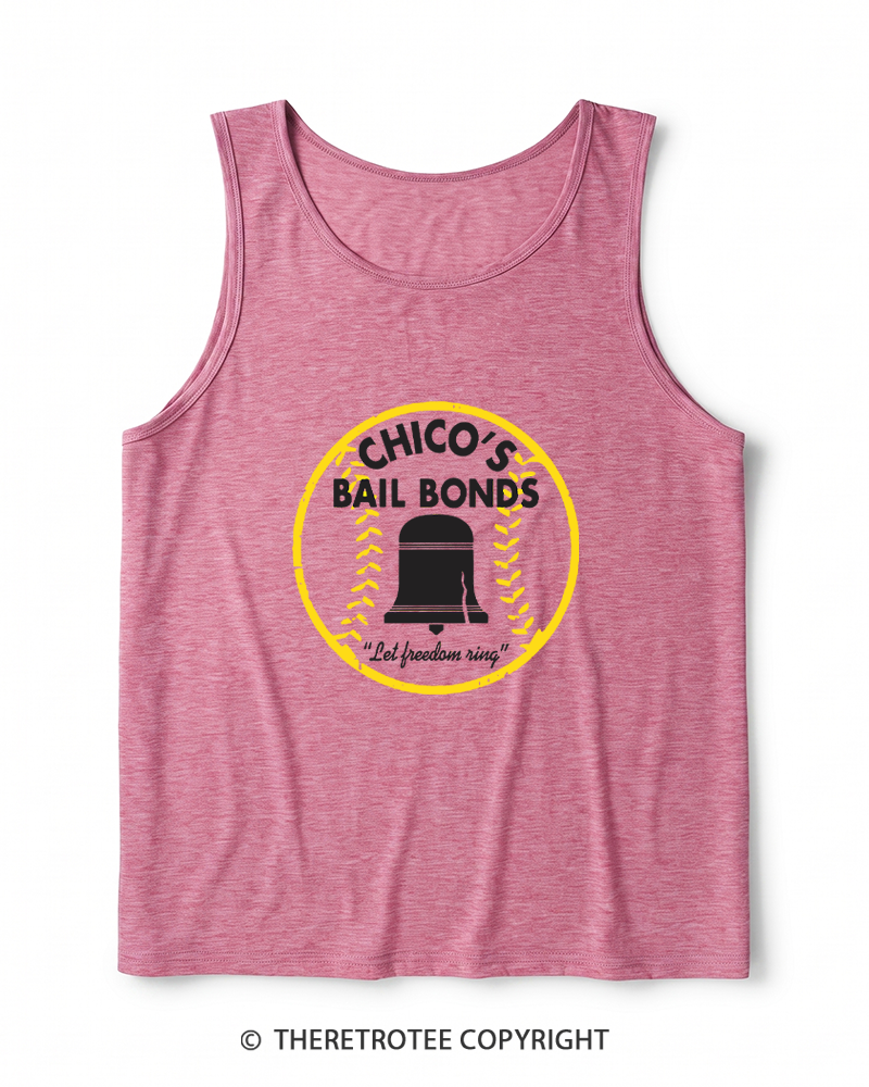 TheRetroTee Chico's Bail Bonds 1970s Heather Tank Top
