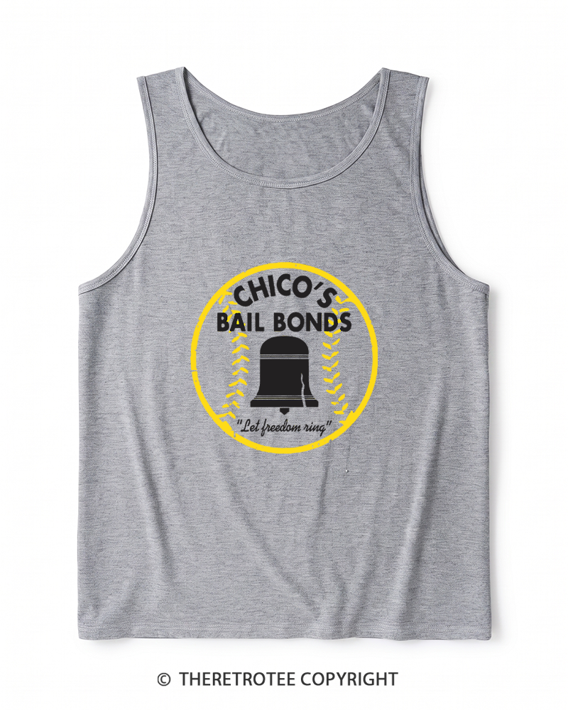 TheRetroTee Chico's Bail Bonds 1970s Heather Tank Top