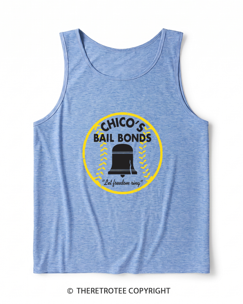 TheRetroTee Chico's Bail Bonds 1970s Heather Tank Top