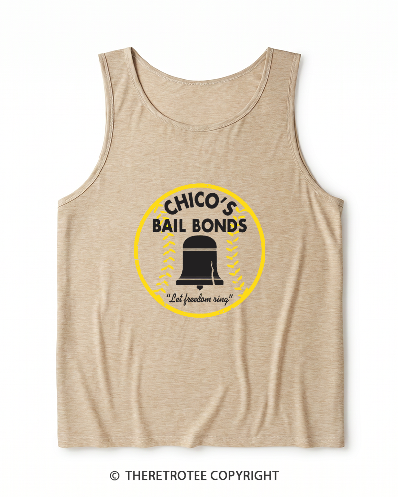 TheRetroTee Chico's Bail Bonds 1970s Heather Tank Top