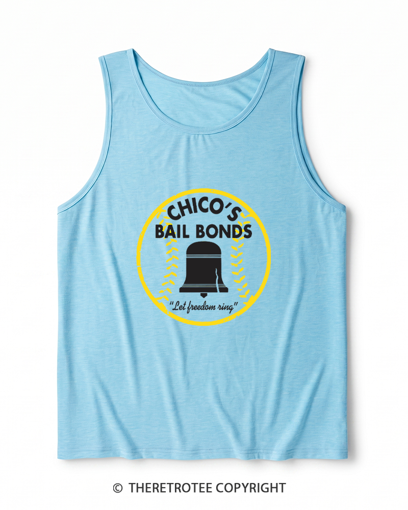 TheRetroTee Chico's Bail Bonds 1970s Heather Tank Top
