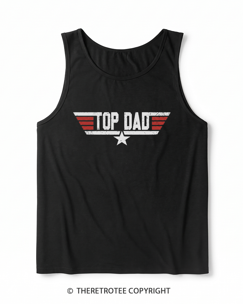 TheRetroTee Top Dad 1980s Heather Tank Top