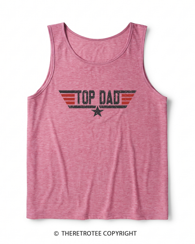 TheRetroTee Top Dad 1980s Heather Tank Top
