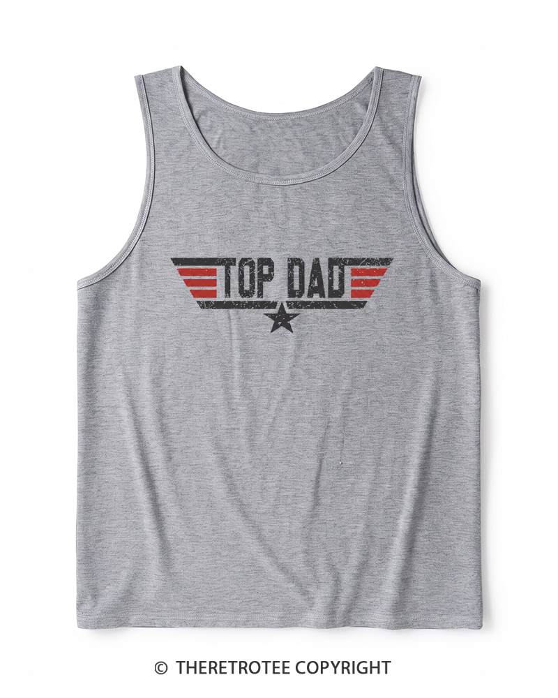 TheRetroTee Top Dad 1980s Heather Tank Top