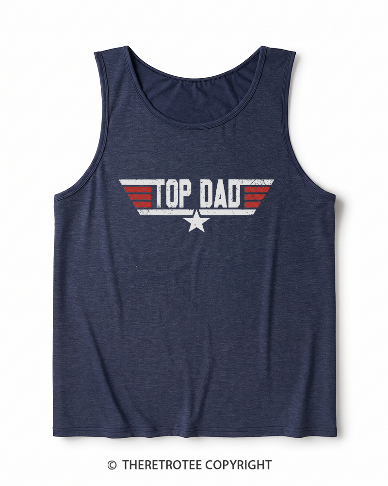 TheRetroTee Top Dad 1980s Heather Tank Top