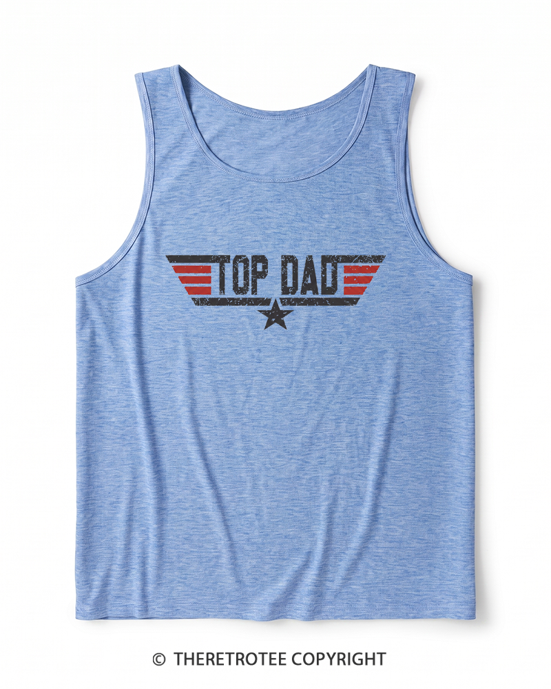 TheRetroTee Top Dad 1980s Heather Tank Top
