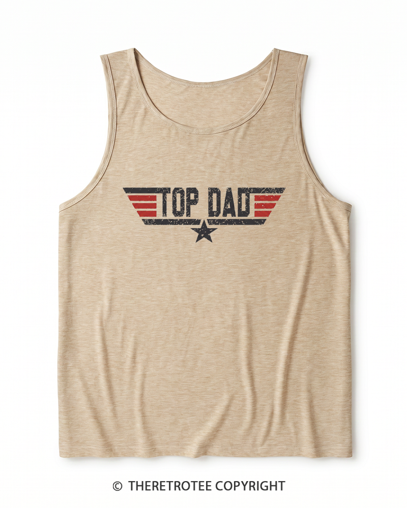 TheRetroTee Top Dad 1980s Heather Tank Top