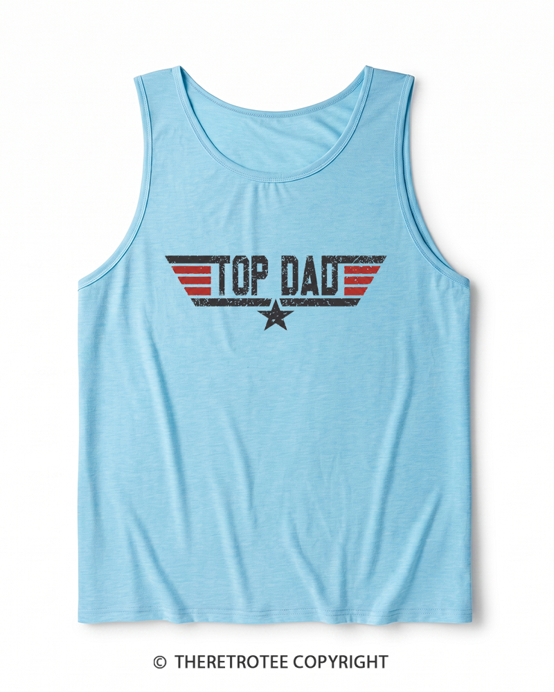 TheRetroTee Top Dad 1980s Heather Tank Top