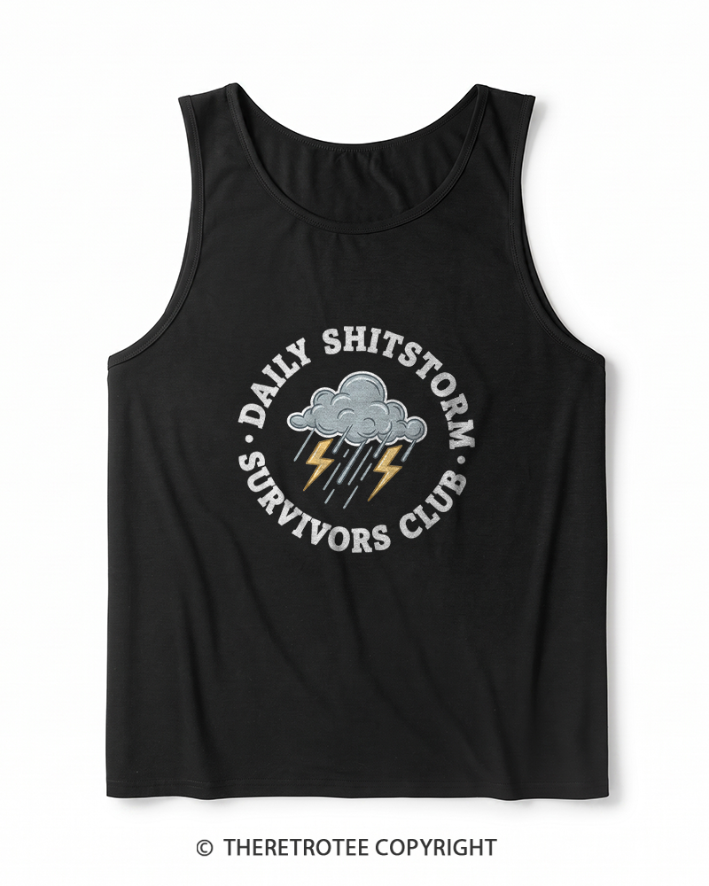 TheRetroTee Daily Shitstorm Survivors Club 1990s Heather Tank Top