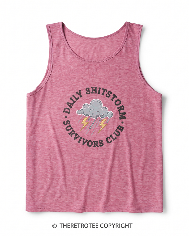 TheRetroTee Daily Shitstorm Survivors Club 1990s Heather Tank Top