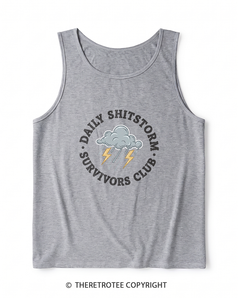TheRetroTee Daily Shitstorm Survivors Club 1990s Heather Tank Top