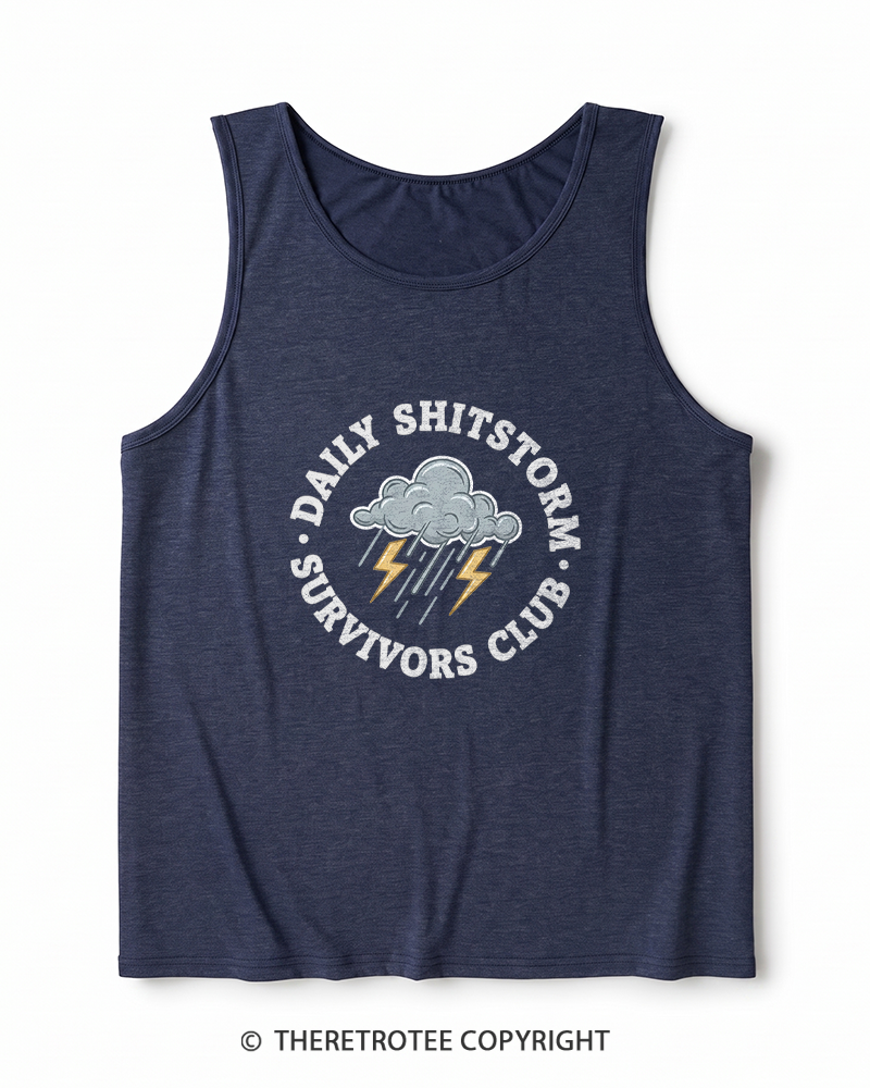 TheRetroTee Daily Shitstorm Survivors Club 1990s Heather Tank Top