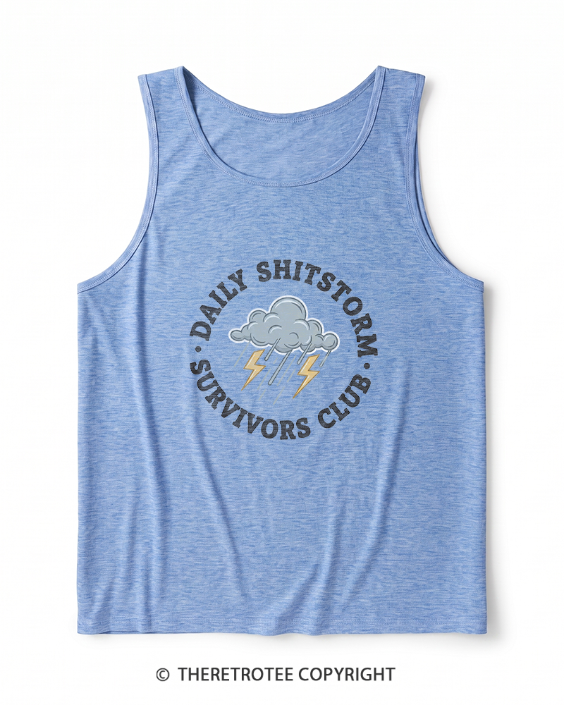 TheRetroTee Daily Shitstorm Survivors Club 1990s Heather Tank Top