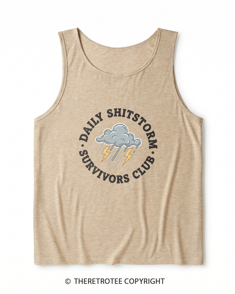 TheRetroTee Daily Shitstorm Survivors Club 1990s Heather Tank Top