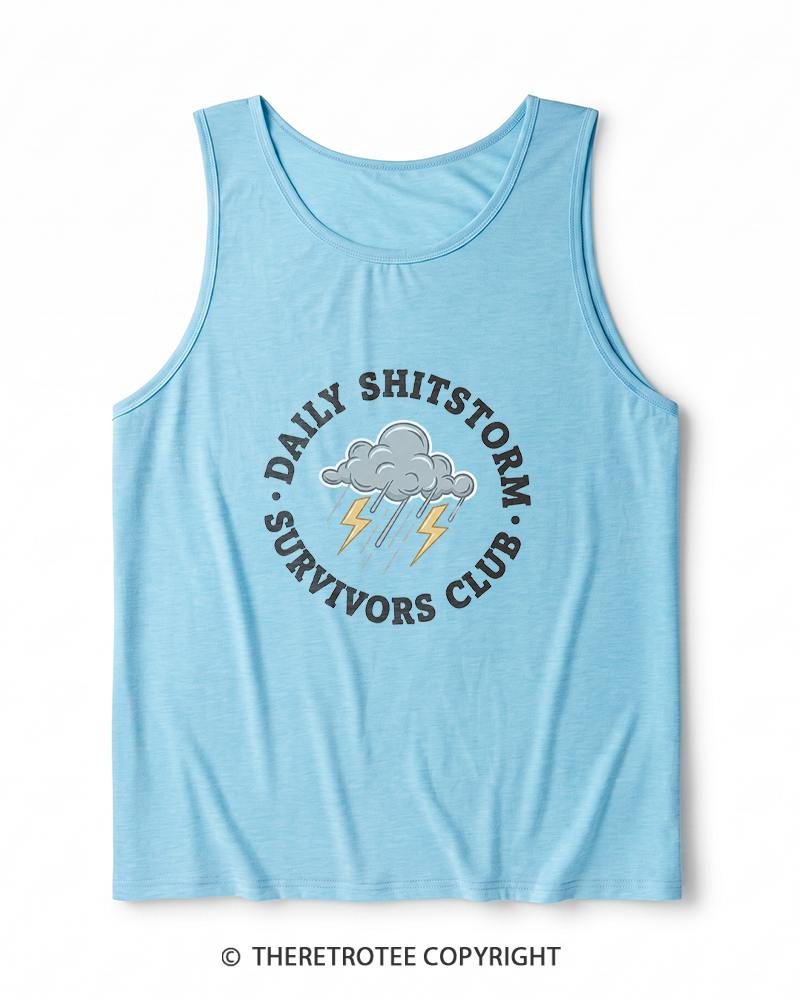 TheRetroTee Daily Shitstorm Survivors Club 1990s Heather Tank Top