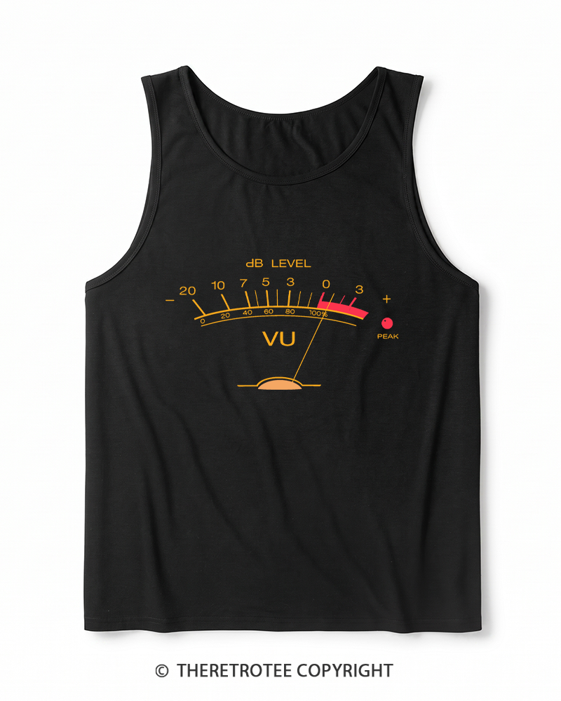 TheRetroTee Volume VU Meter Heather Tank Top
