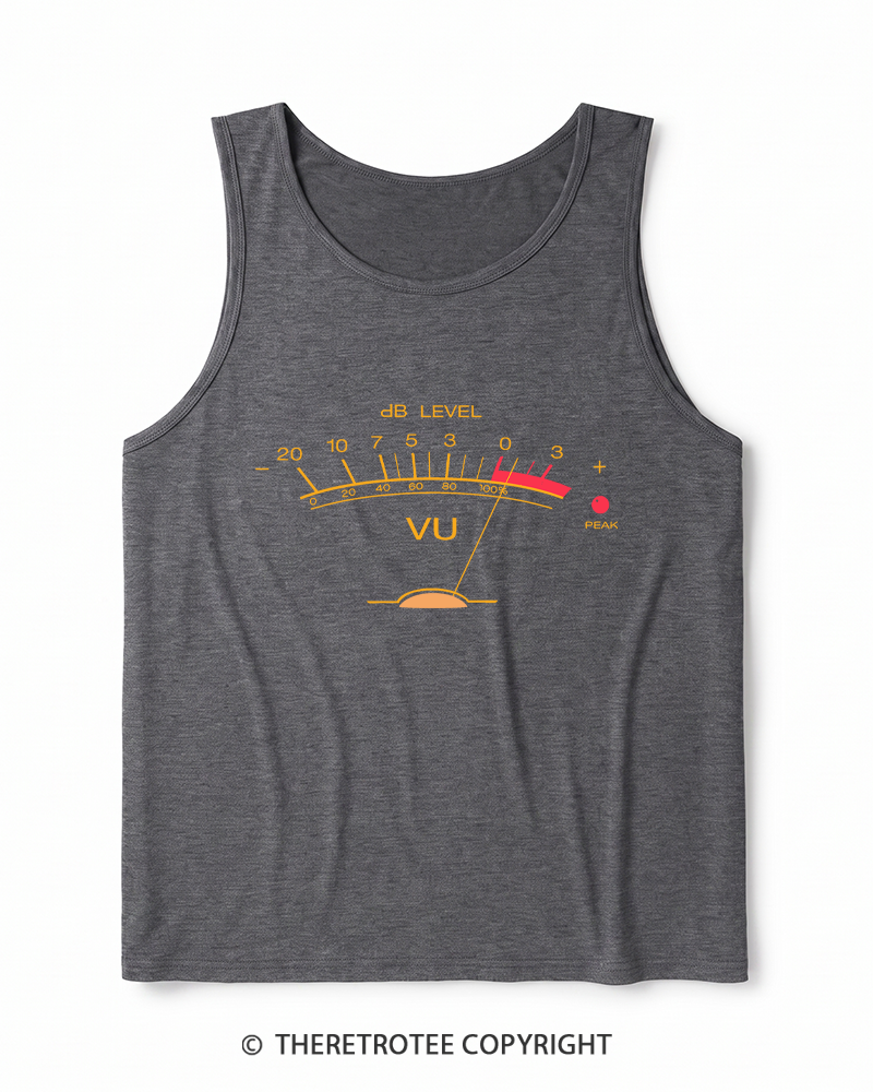 TheRetroTee Volume VU Meter Heather Tank Top