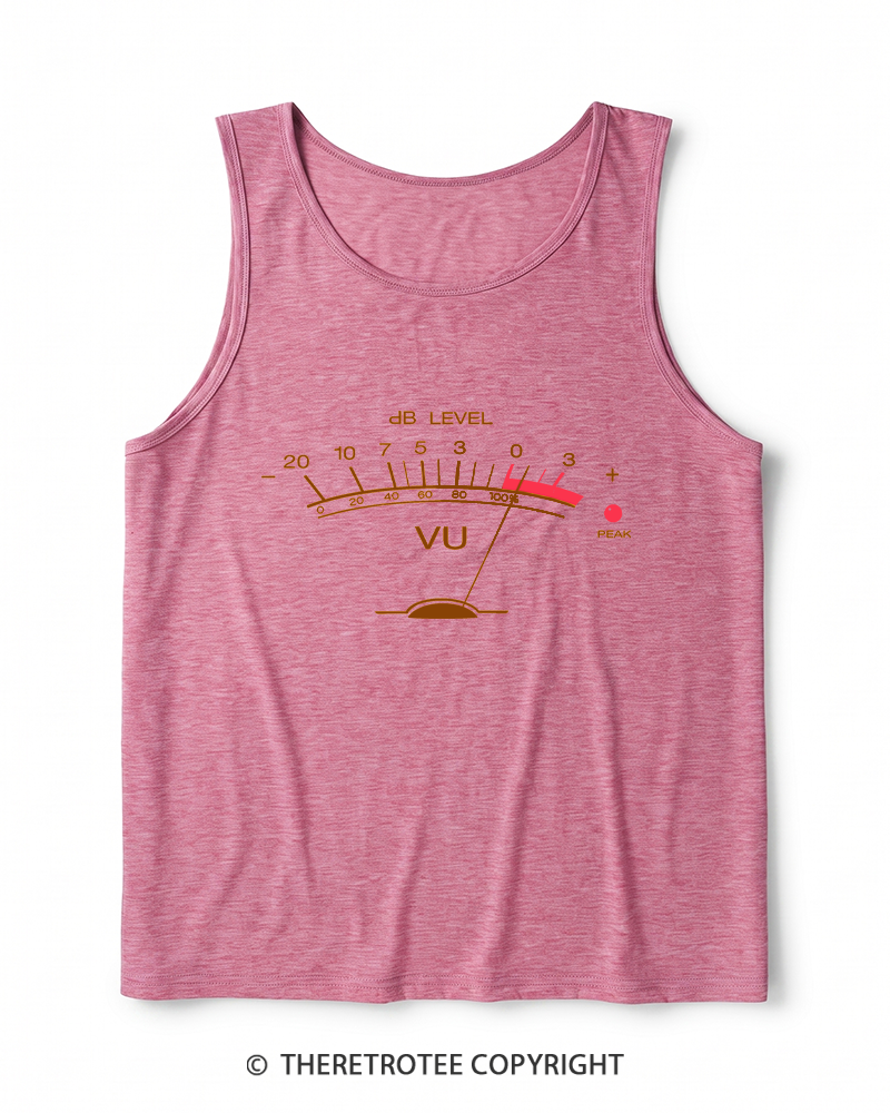 TheRetroTee Volume VU Meter Heather Tank Top