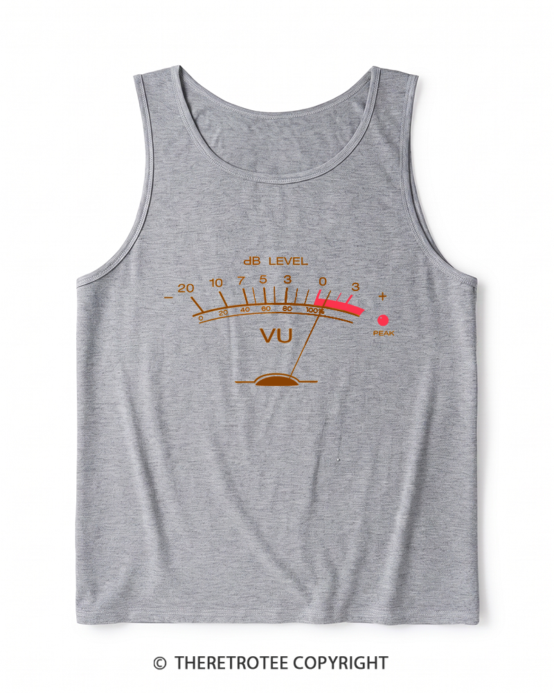 TheRetroTee Volume VU Meter Heather Tank Top