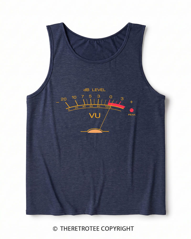 TheRetroTee Volume VU Meter Heather Tank Top