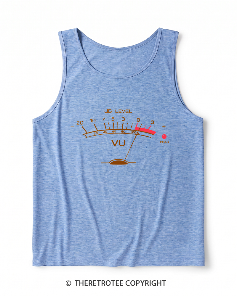 TheRetroTee Volume VU Meter Heather Tank Top