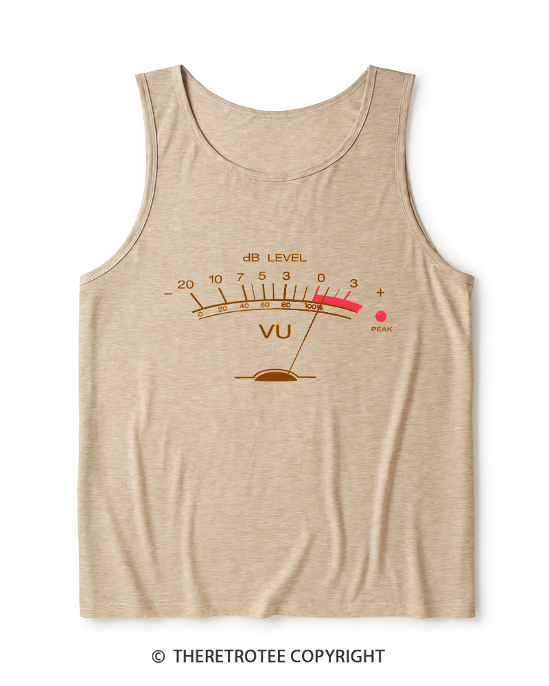 TheRetroTee Volume VU Meter Heather Tank Top
