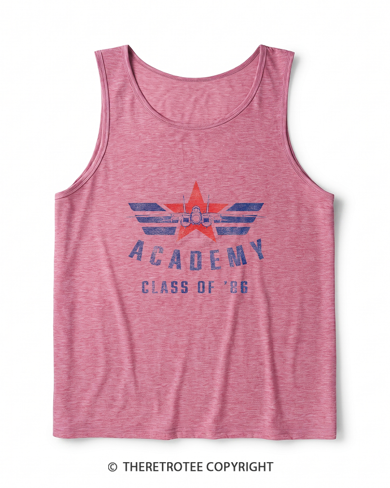 TheRetroTee Academy '86 1980s Heather Tank Top