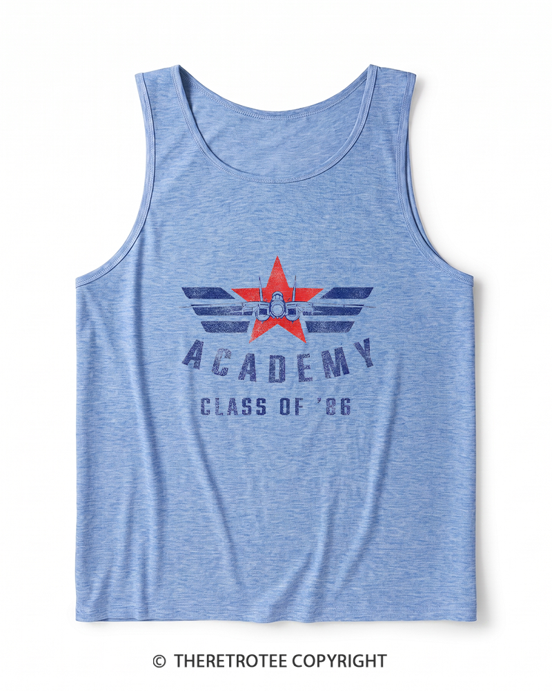 TheRetroTee Academy '86 1980s Heather Tank Top