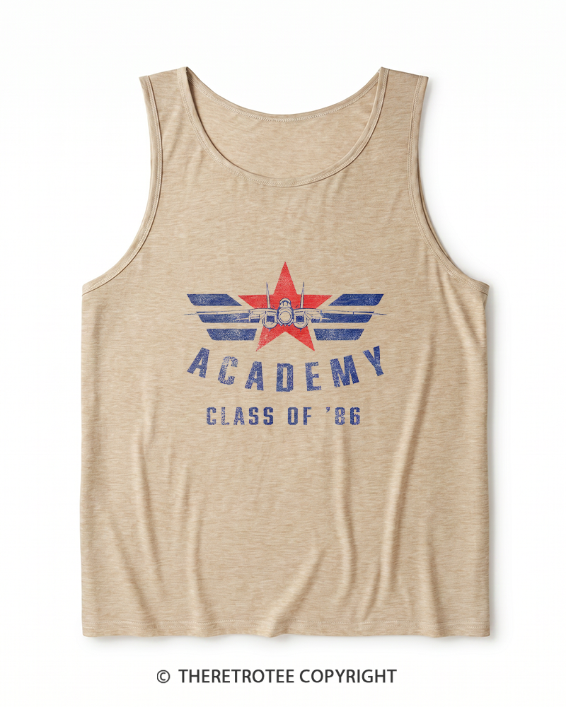 TheRetroTee Academy '86 1980s Heather Tank Top