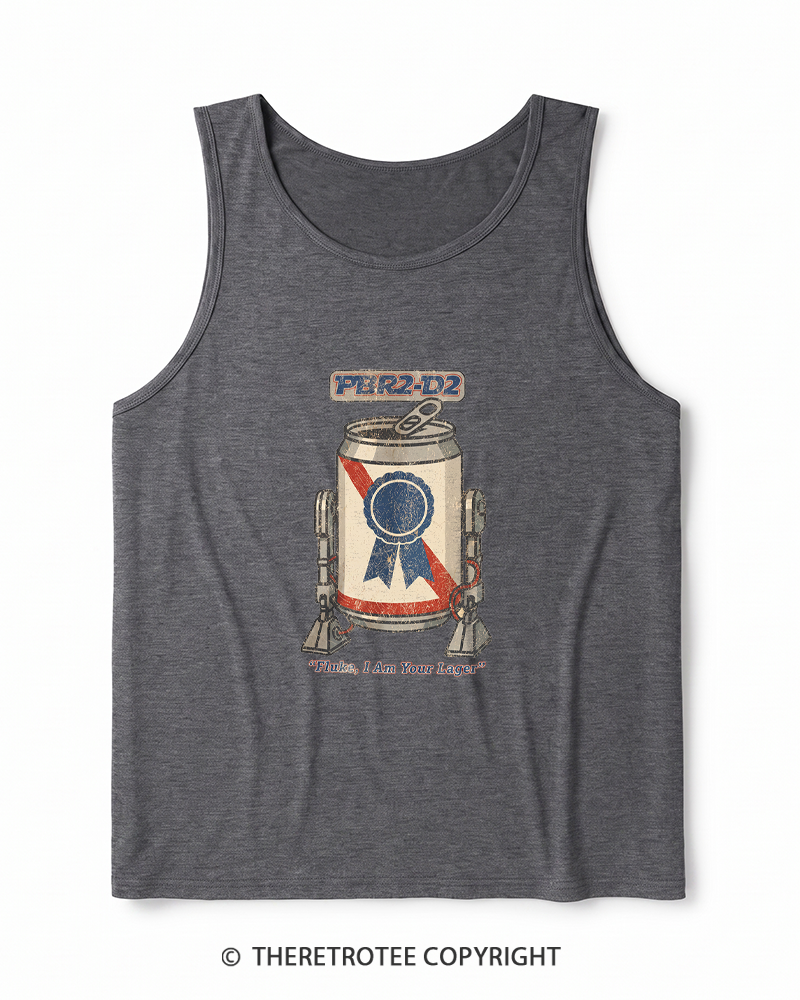 TheRetroTee I Am Your Lager 1980s Heather Tank Top