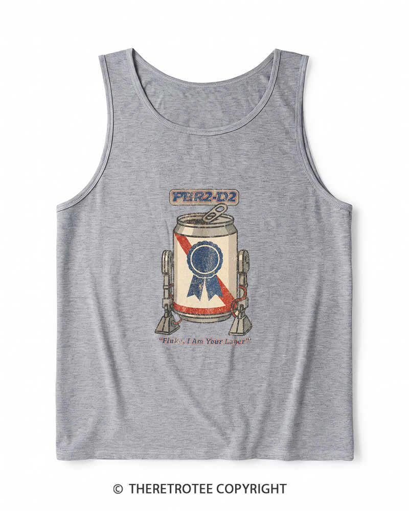 TheRetroTee I Am Your Lager 1980s Heather Tank Top