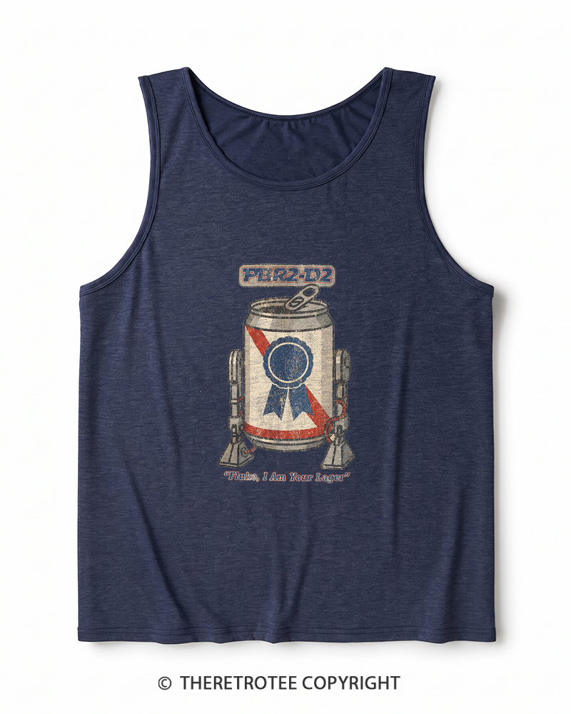 TheRetroTee I Am Your Lager 1980s Heather Tank Top