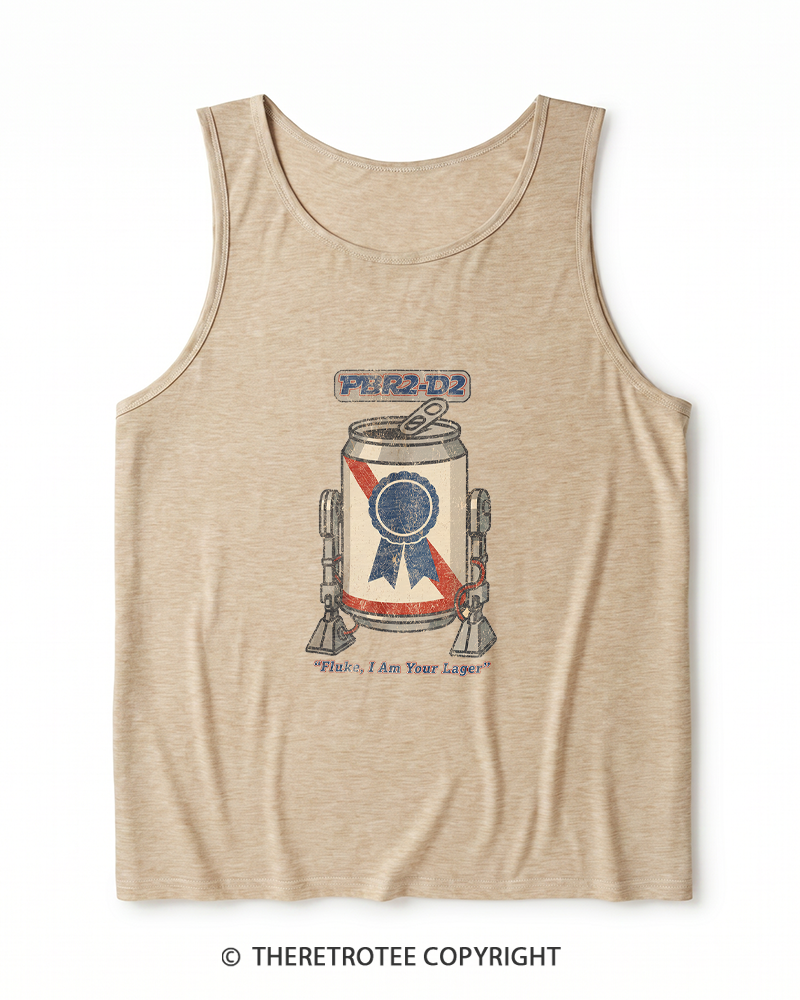 TheRetroTee I Am Your Lager 1980s Heather Tank Top