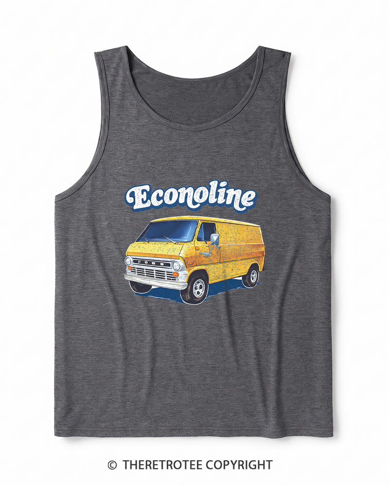 TheRetroTee 1970s Econoline Van Heather Tank Top