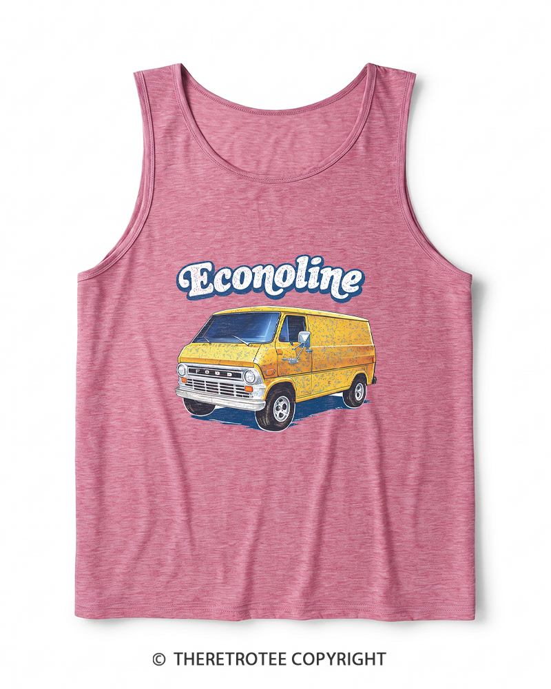 TheRetroTee 1970s Econoline Van Heather Tank Top