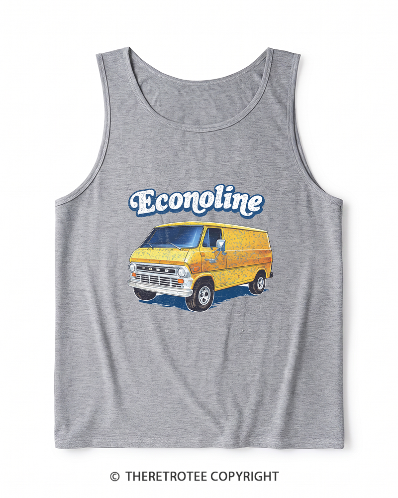 TheRetroTee 1970s Econoline Van Heather Tank Top