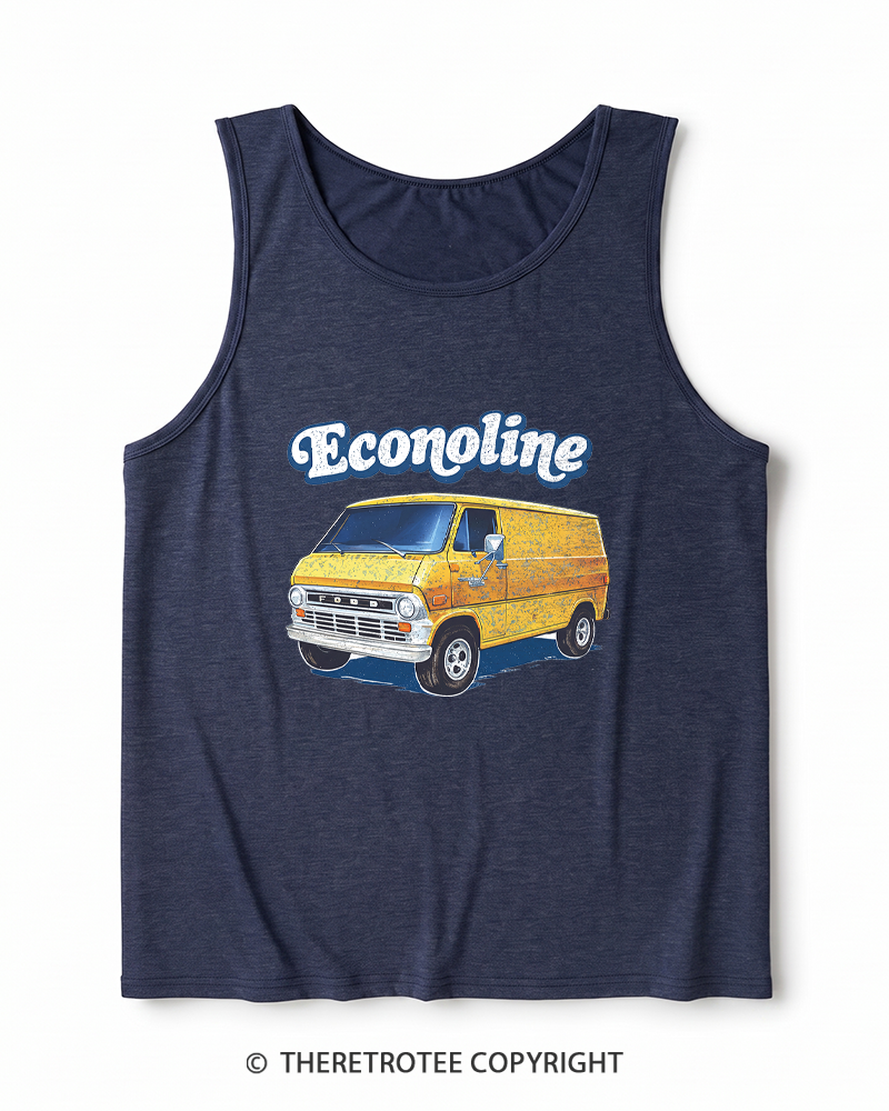 TheRetroTee 1970s Econoline Van Heather Tank Top