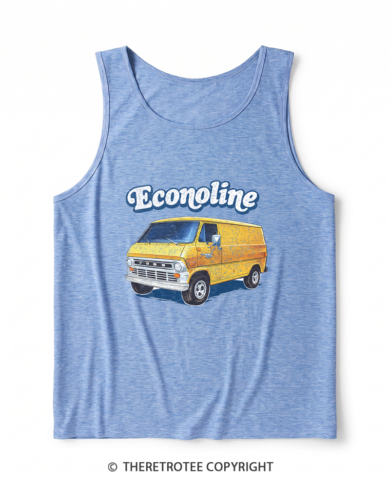 TheRetroTee 1970s Econoline Van Heather Tank Top