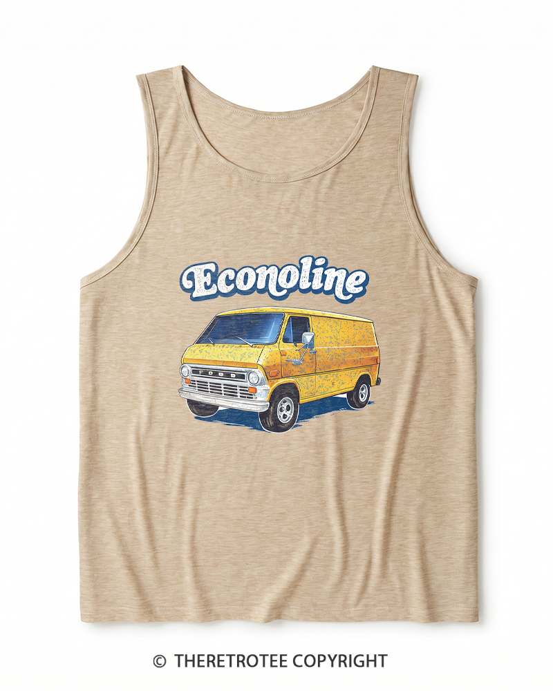 TheRetroTee 1970s Econoline Van Heather Tank Top