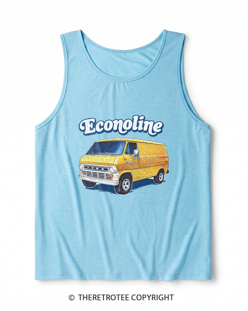 TheRetroTee 1970s Econoline Van Heather Tank Top