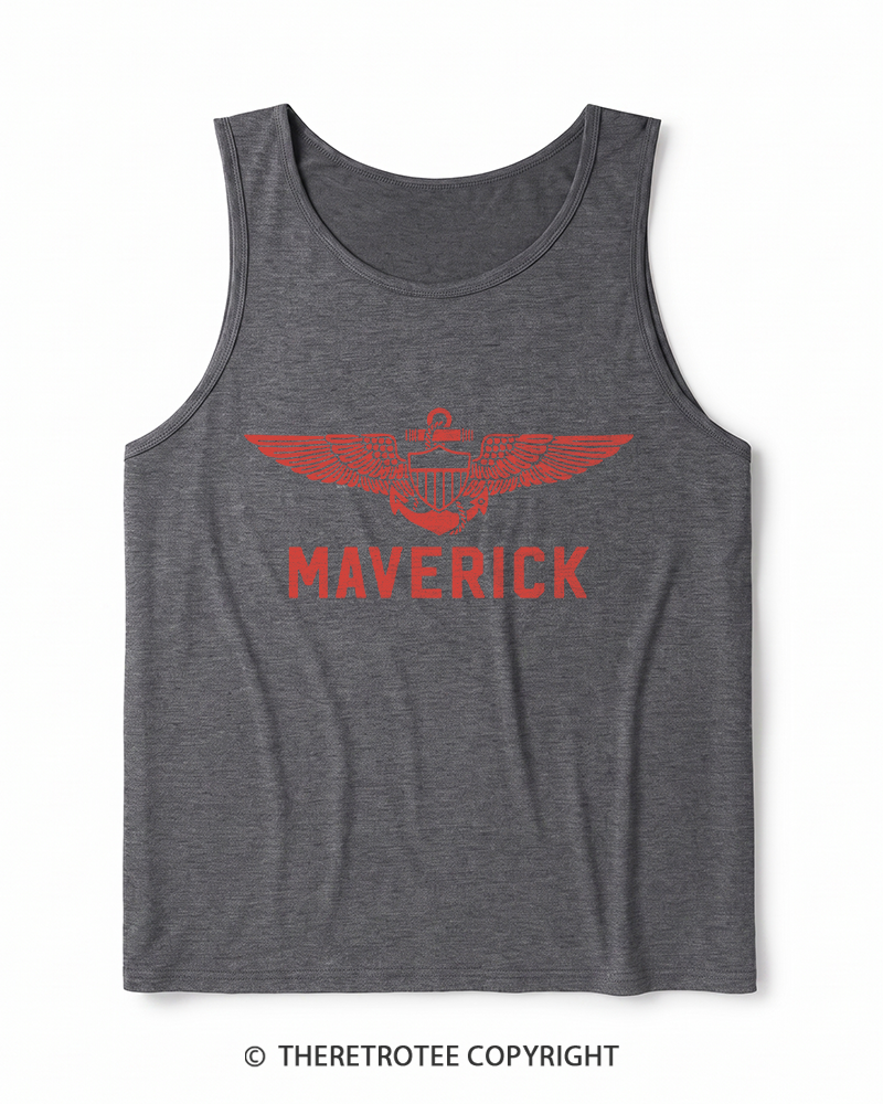 TheRetroTee Pilot Inspired 1980s Heather Tank Top