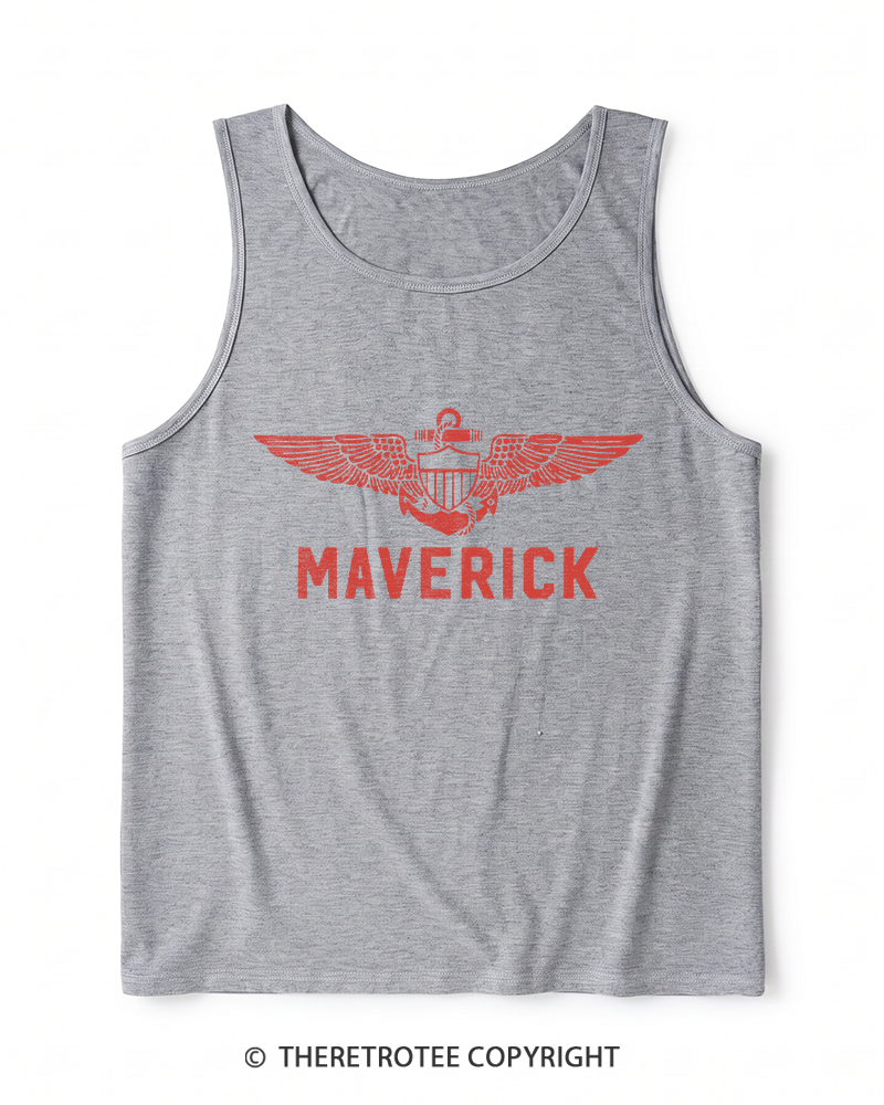 TheRetroTee Pilot Inspired 1980s Heather Tank Top