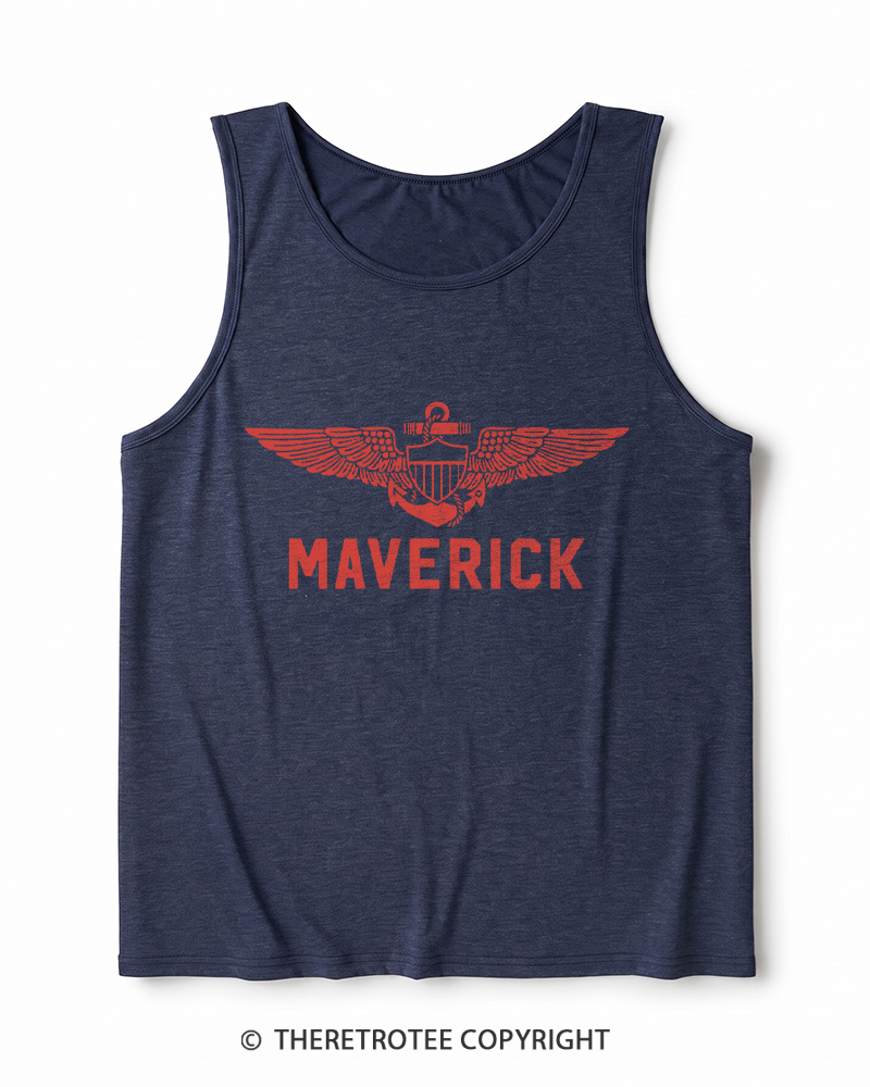 TheRetroTee Pilot Inspired 1980s Heather Tank Top