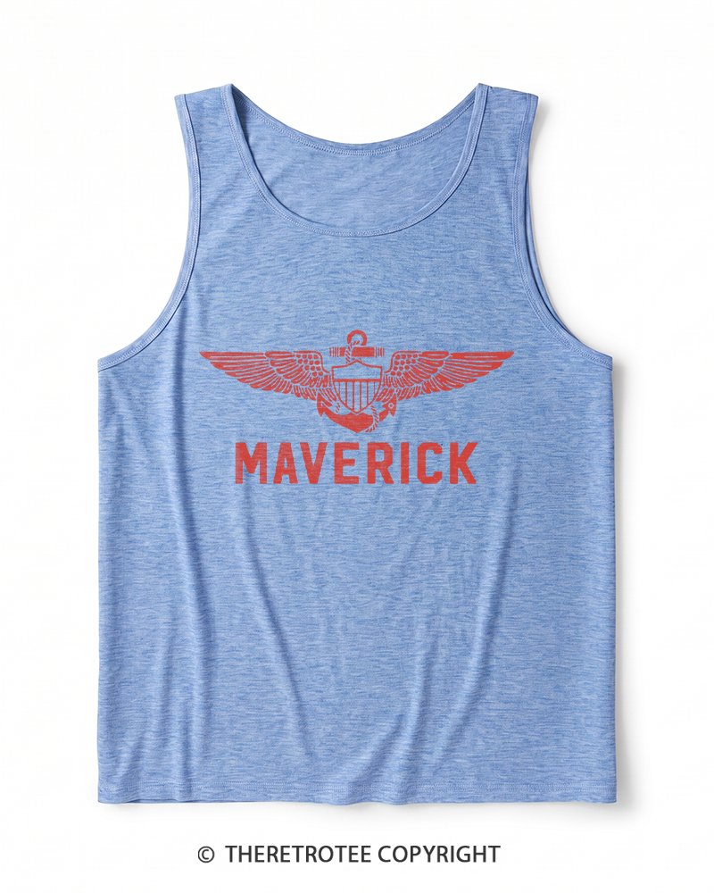 TheRetroTee Pilot Inspired 1980s Heather Tank Top
