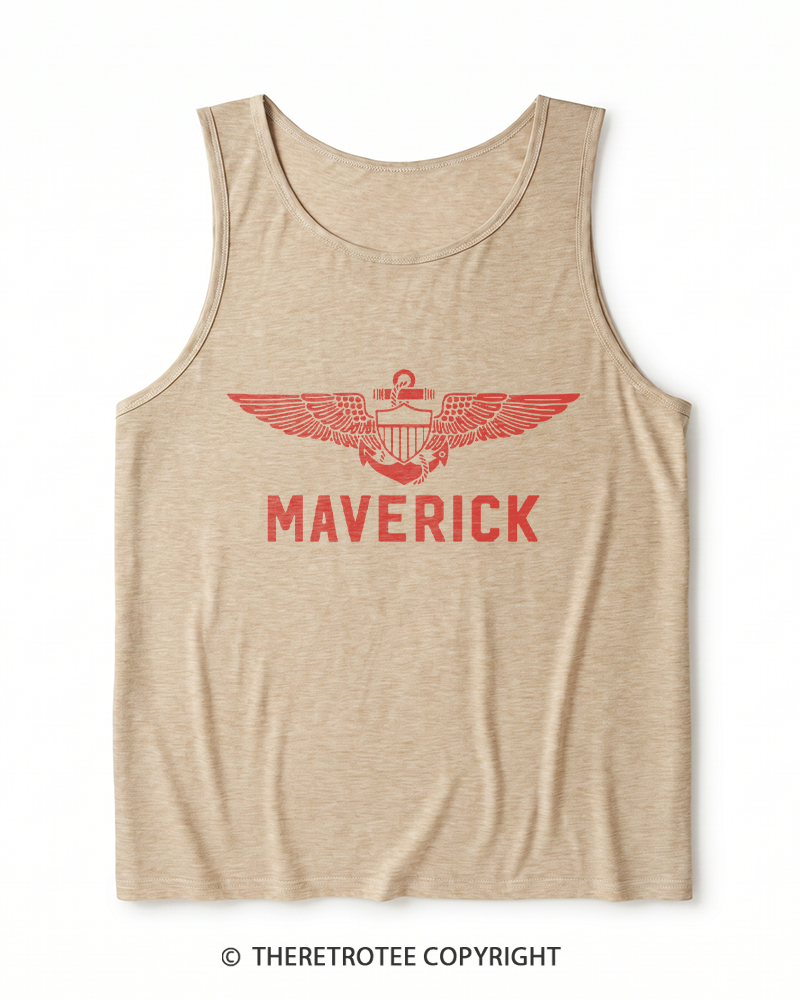 TheRetroTee Pilot Inspired 1980s Heather Tank Top
