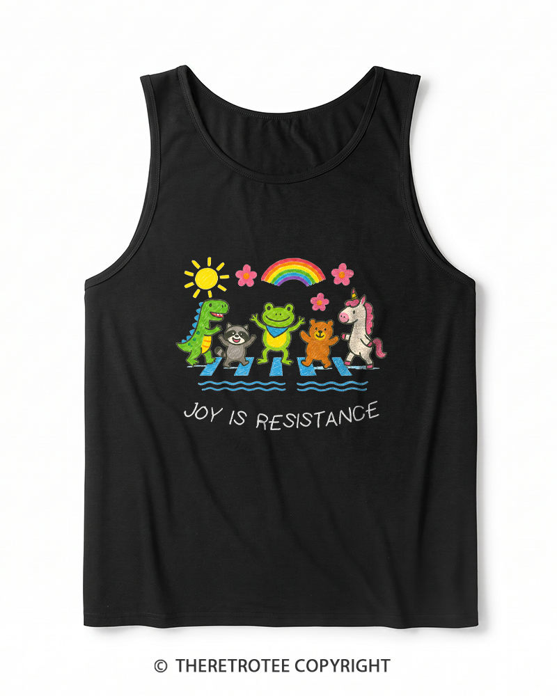 TheRetroTee Joy Is Resistance 1990s Heather Tank Top