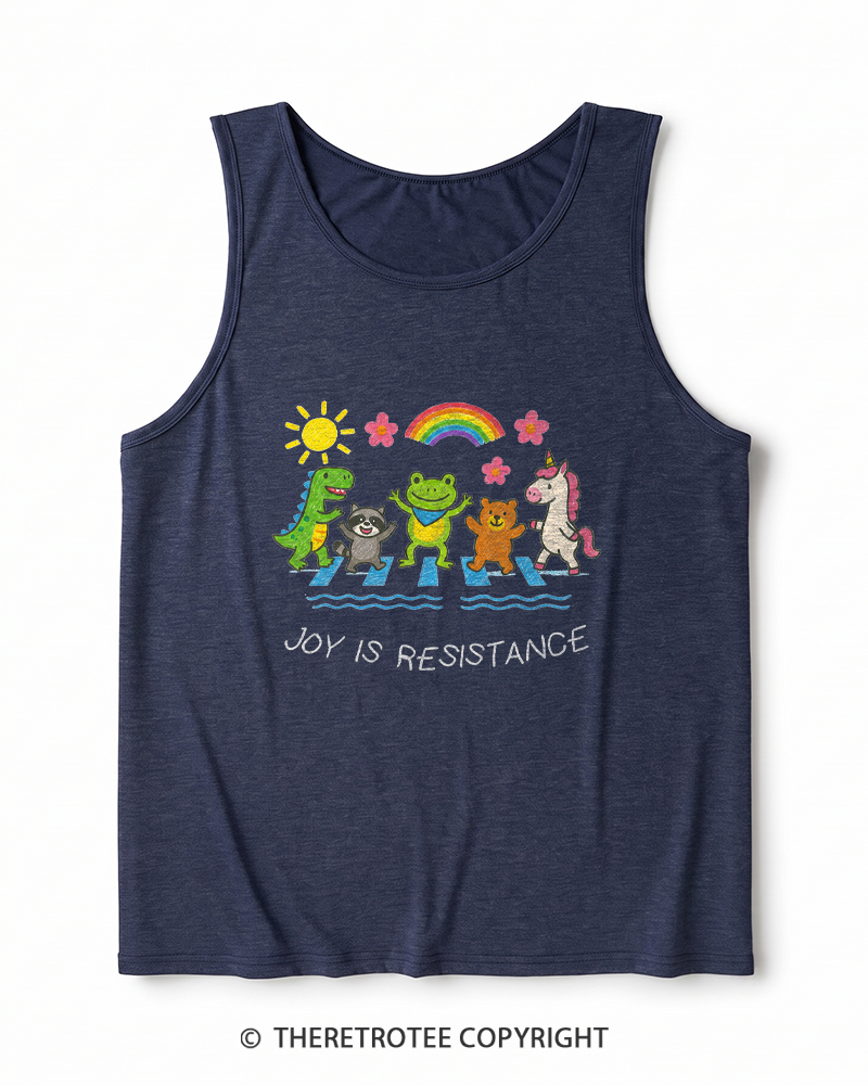 TheRetroTee Joy Is Resistance 1990s Heather Tank Top