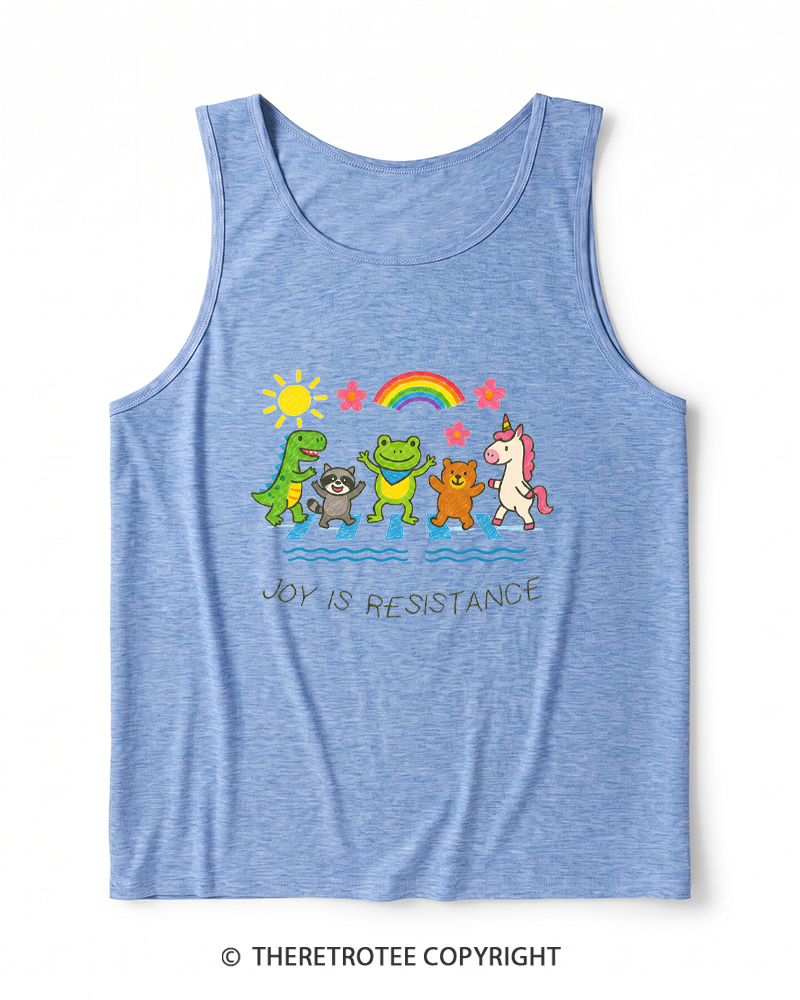 TheRetroTee Joy Is Resistance 1990s Heather Tank Top