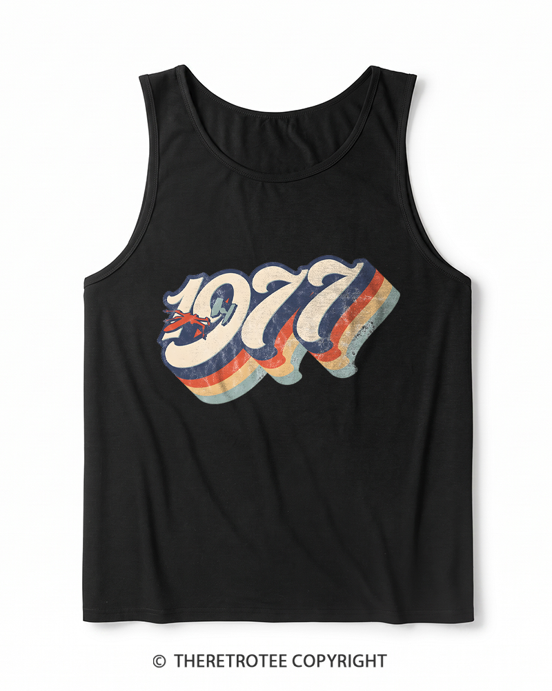 TheRetroTee 1977 Retro Dog Fight Heather Tank Top