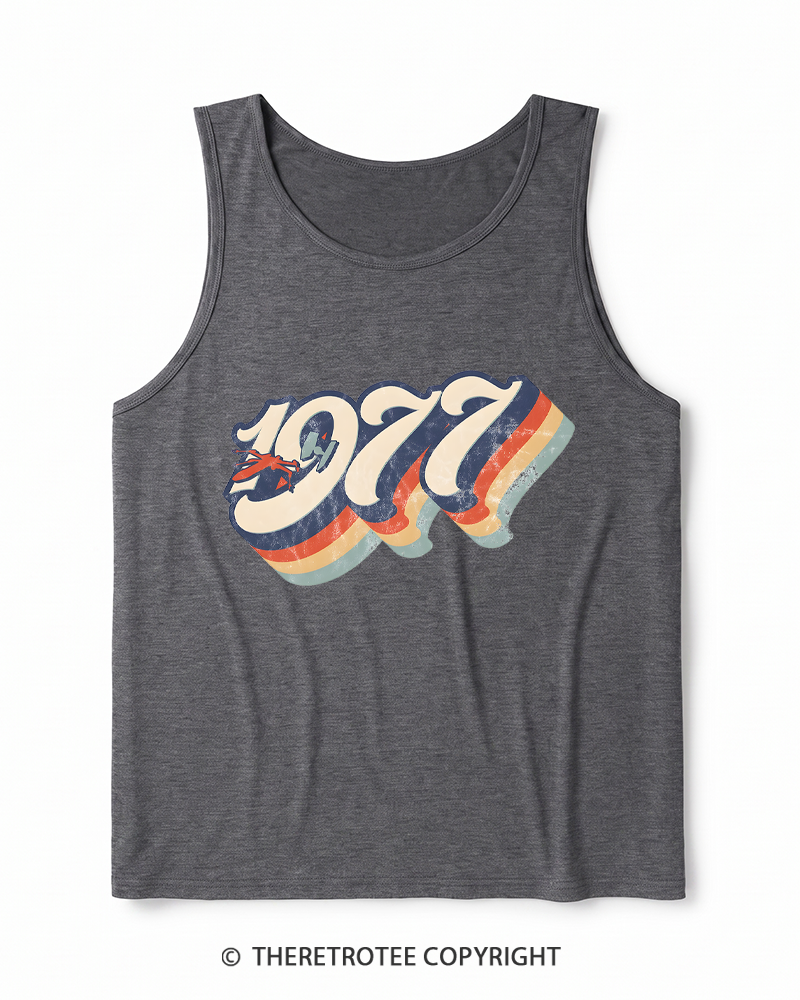 TheRetroTee 1977 Retro Dog Fight Heather Tank Top